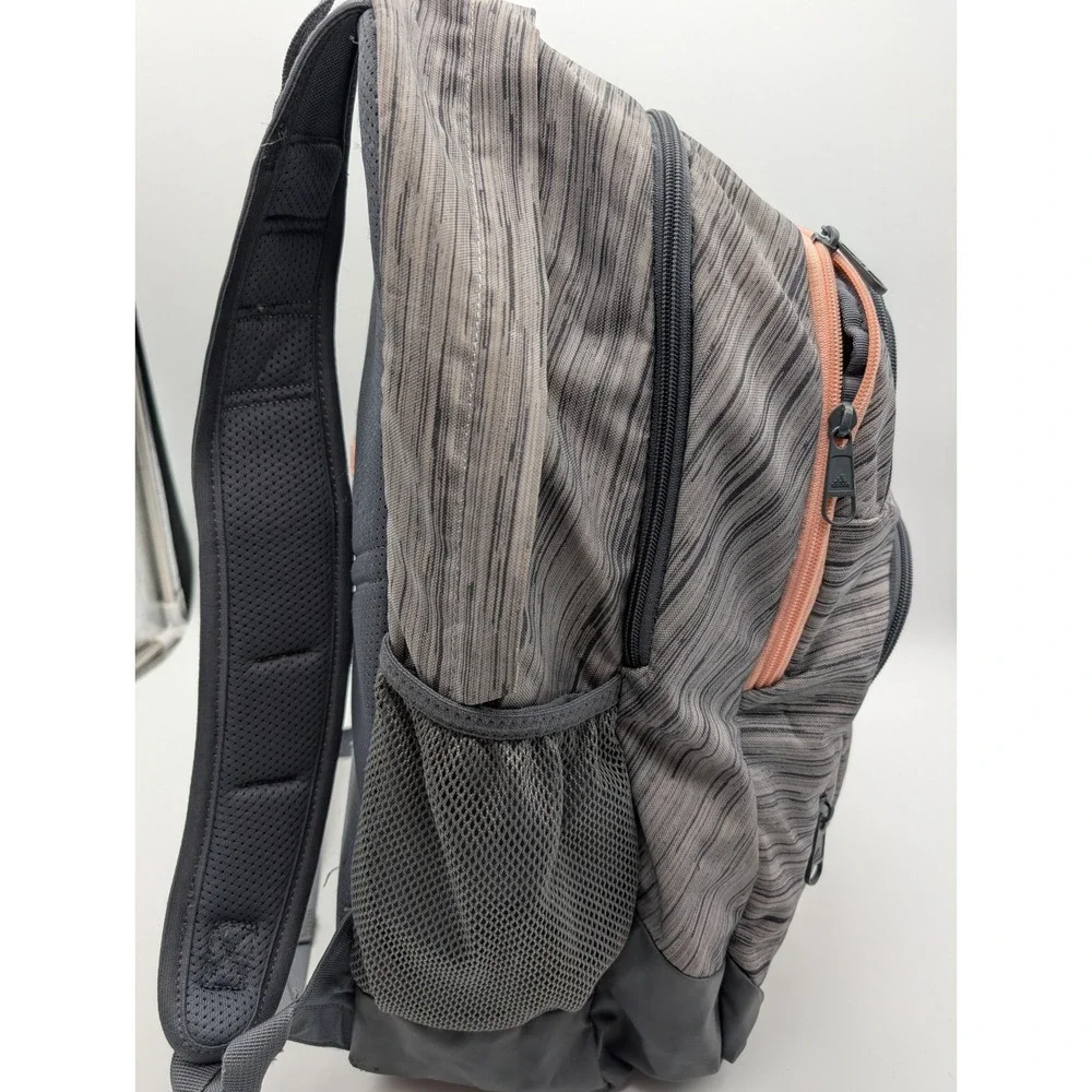 Adidas LoadSpring Backpack Gray Space Dye Coral Blue School Travel Bag